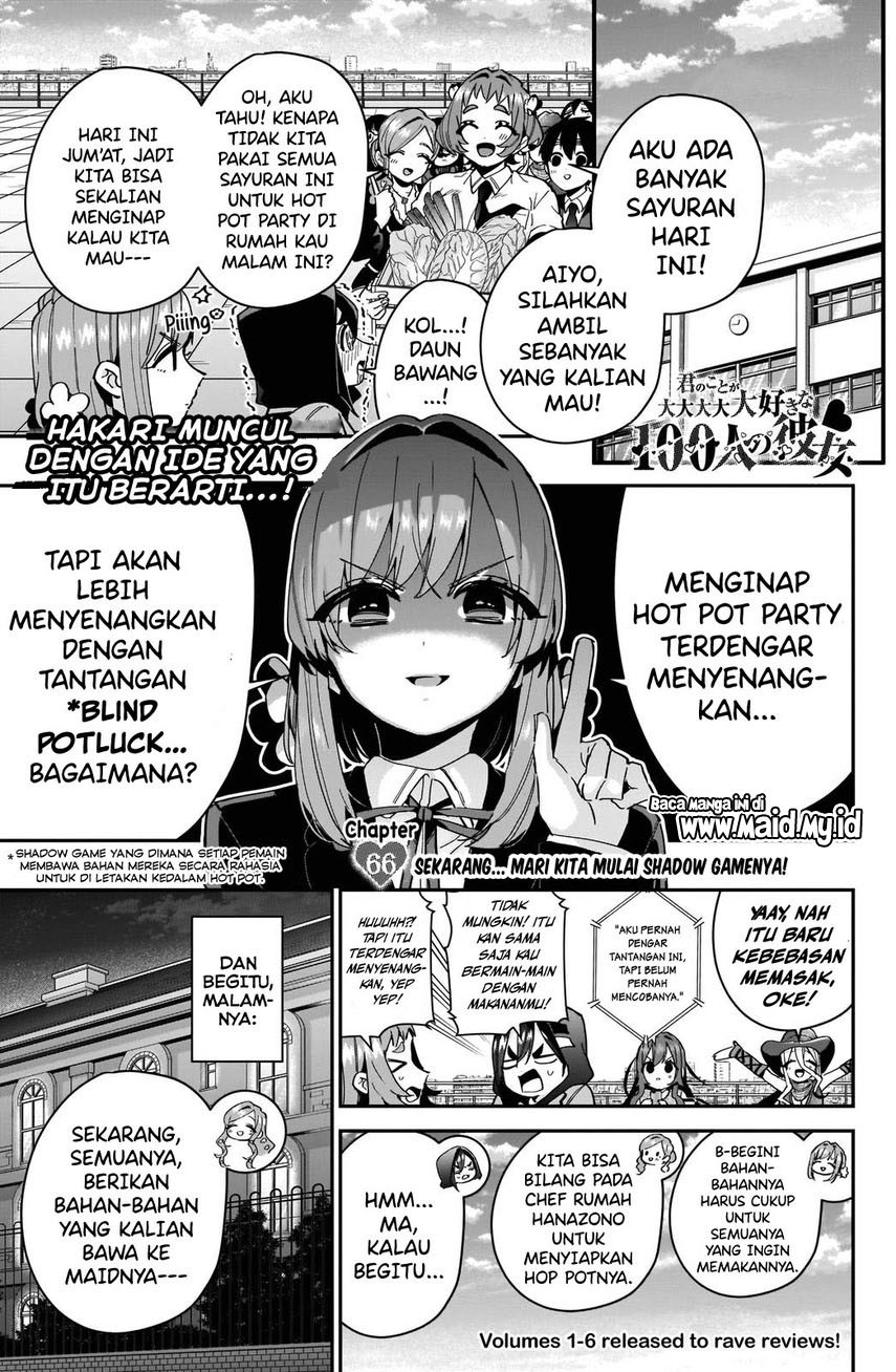 Kimi no Koto ga Dai Dai Dai Dai Daisuki na 100-ri no Kanojo Chapter 66 Bahasa Indonesia